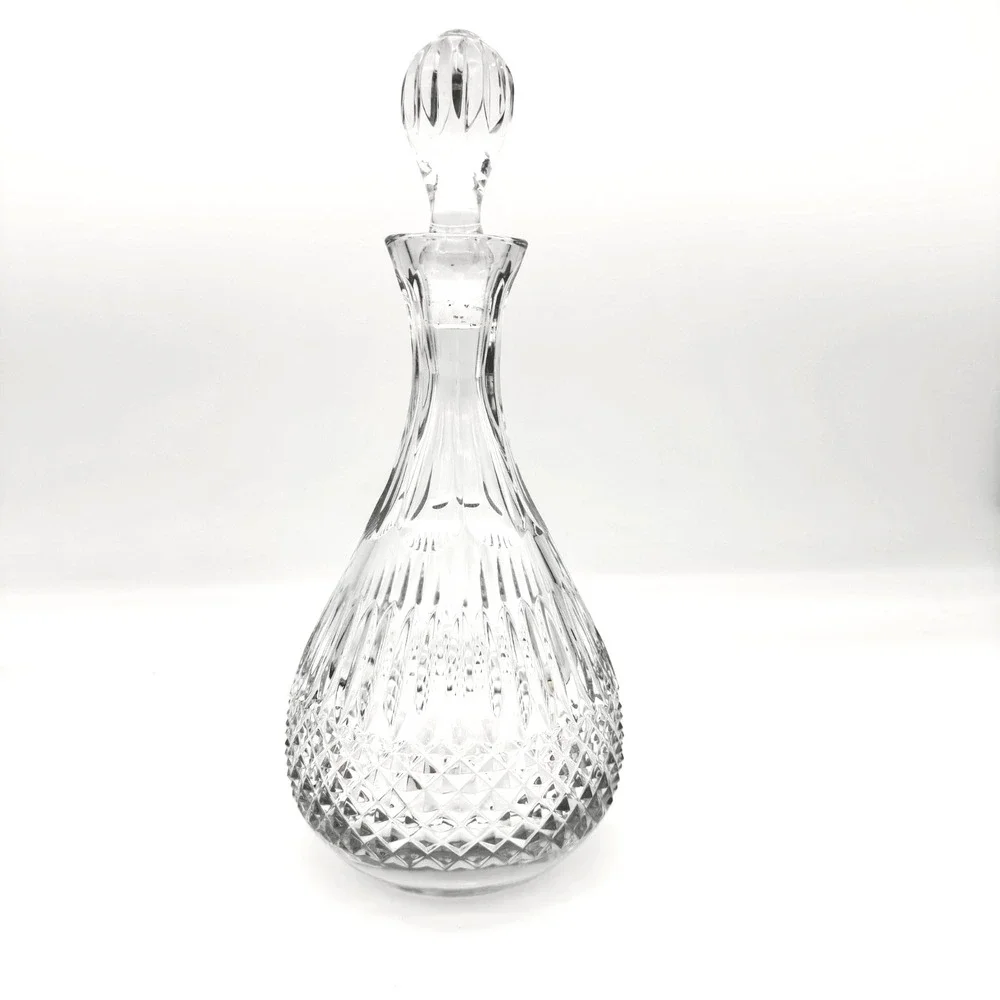 VTG Portugal Cut Crystal Wine Decanter Stopper Diamond Panel Atlantis Style